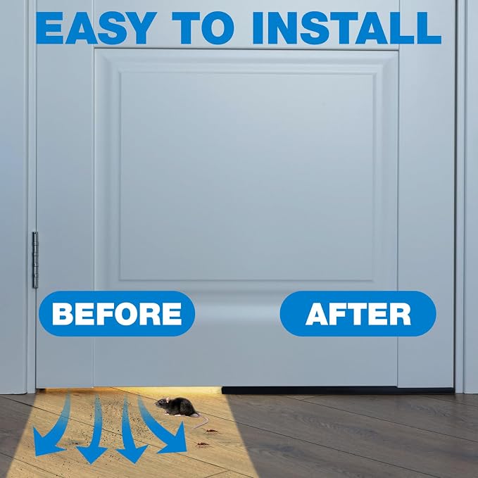 Pangda 2 Pcs Under Door Seal Door Bottom Seal 36" Long 1 3/4" Wide, Strip Draft - Image 4