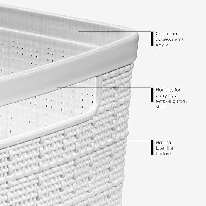 Curver Set of 8 Slim 6.8L Jute Decorative Plastic Organization and Storage - Image 4