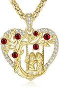 14K Gold Tree of Life Necklace for Sister Christmas Gifts from Sister,Heart Jewelry with Birthstone Pendant for Women Female Friendship Forever My Friend