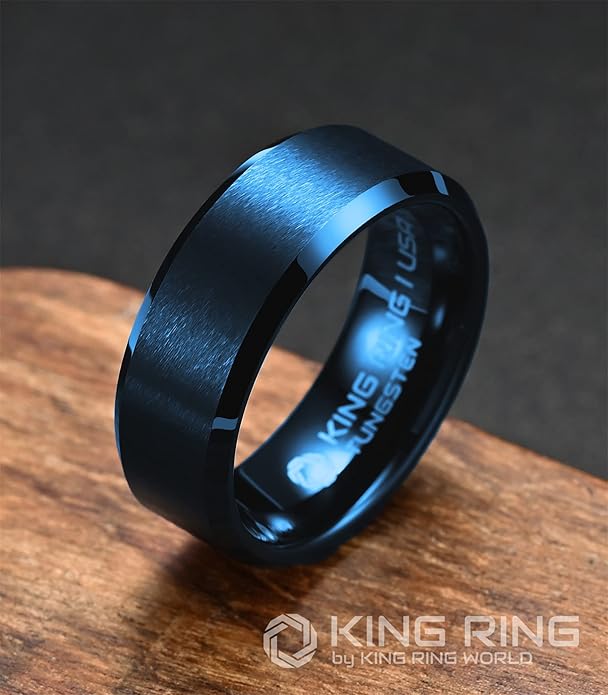 King Ring Tungsten 4/6/8/10mm Rings – Super Polished Matt Finish Tungsten Rings – Designed in USA