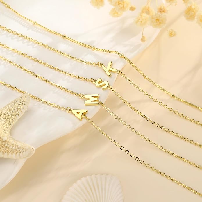 Turandoss Gold Initial Bracelets for Women Girls Valentines Day Gifts - 18K Gold Plated Layered Letter A-Z Initial Bracelets Dainty Bracelet Jewelry Gift for Women Girls Valentines Day Gifts for Her