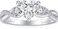 Elspeth 925 Sterling Silver Heart Engagement Ring for Women Heart Cut Cubic Zirconia Promise Ring Size 4-10