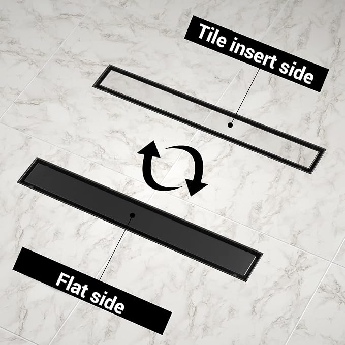 EXF Linear Shower Drain 34 Inch Matte Black - Image 2