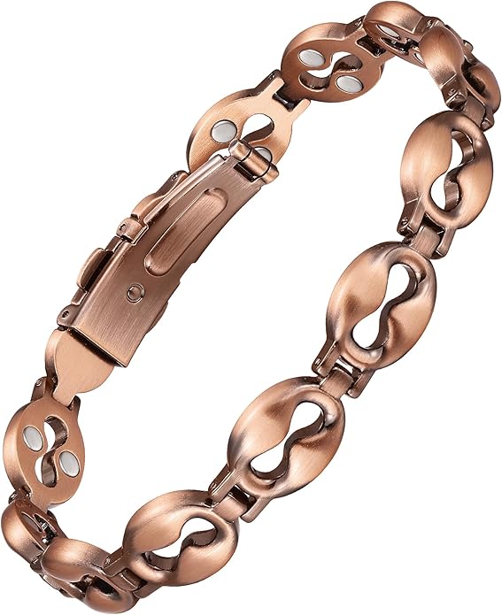 Jecanori Pure Copper Bracelet for Women,Copper Magnetic Bracelet With 3500 Gauss Magnets, Adjustable Jewelry Gift with Sizing Tool