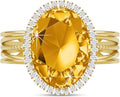 Linawe Birthstone Chunky Adjustable Rings for Women, Gold/Silver/Rose Gold Statement Rings, Imitation Diamond Fake Gemstone Crystal Cocktail Ring, Cubic Zirconia Costume Jewelry