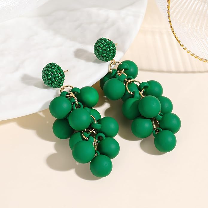 Acrylic ball Beads Dangle Earrings for Women,Colorful Statement Earring Cute Candy Colored Drop Dangle Geometric Jewelry Earrings For Gift Party