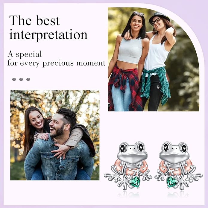 FLYOW 925 Sterling Silver Cute Animal Jewelry Hummingbird/Butterfly/Wolf/Corgi/Cat/Snake/Spider/Bat/Penguin/Bear/Opossum/Frog/Guinea Pig for Women Mother Friend Animal Lovers