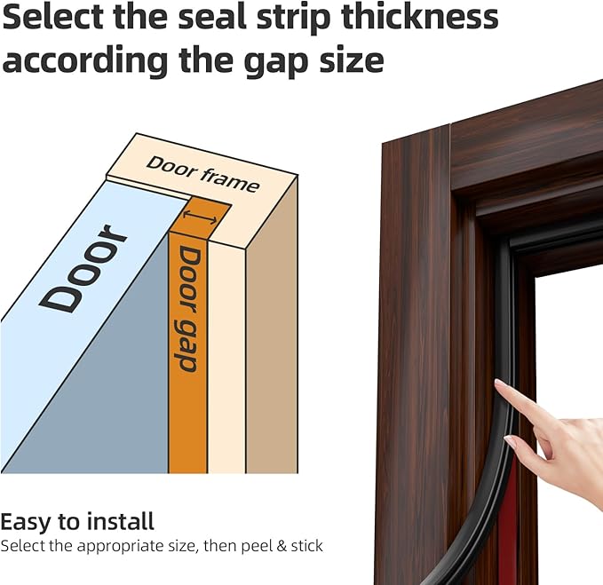 Weather Stripping, Self-Adhesive Door Soundproof Weatherstripping - Image 3