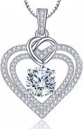 InfinityLove Heart Pendant Necklaces for Women, 2-5 Carat Moissanite Heart Necklace, Anniversary Birthday Christmas Valentine Engagements Mothers Day Jewelry for Wife Her Girlfriend Mom Daughter