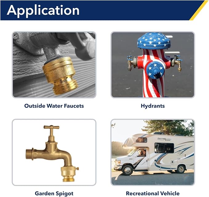 Brass Hose Bib Backflow Preventer 3/4 "FHT x 3/4" MHT, Garden Hose Bib - Image 6
