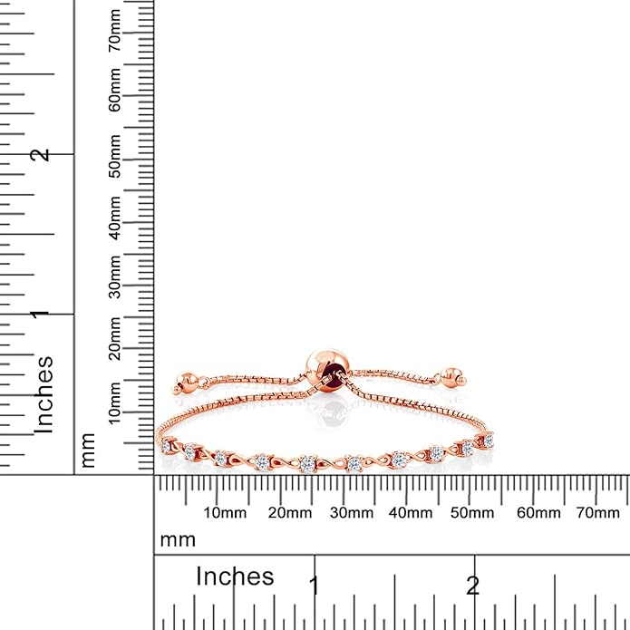 Gem Stone King Round Gemstone Birthstone Tennis Bracelet For Women | 925 Sterling Silver | 2.5MM Round | Fits Up To 9 Inch Wrist | Adjustable Bolo Bracelet For Women | Easy-On Easy-Off