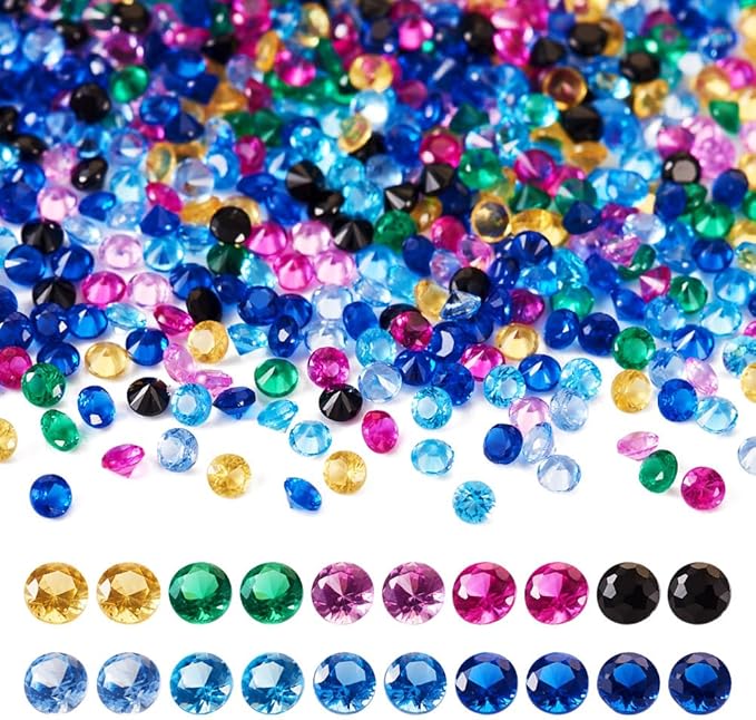 Fashewelry 1500pcs Tiny Cubic Zirconia Stones 1.5mm Pointed Back Faceted Rhinestones Mixed Color CZ Loose Stones for DIY Jewelry Making Replacement