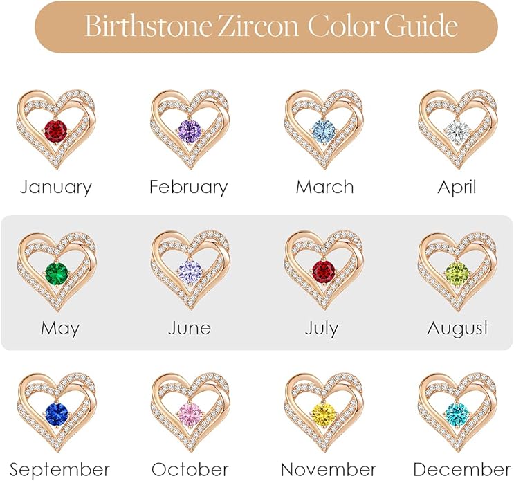 CDE Forever Love Heart Stud Earrings for Women, 925 Sterling Silver Birthstone Heart Stud Earrings Christmas Day Mother's Day Gift Anniversary Birthday Jewelry Gifts for Women Wife Her