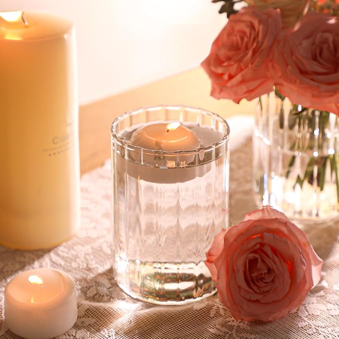 ComSaf Glass Cylinder Vases 12 Pcs 6 Inch Tall, Hurricane Floating Candle - Image 7