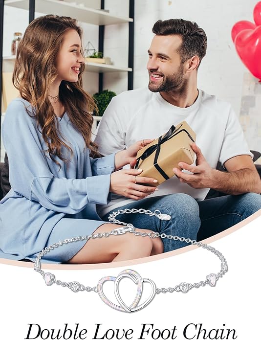 WINNICACA 925 Sterling Silver Anklets for Women Adjustable Beaded Butterfly Opal Anklet Bracelet Foot Chains Jewelry Gifts for Women Beach Birthday Christmas Gift