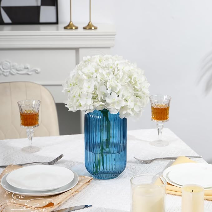 Ribbed Glass Vase, Glass Vases for Flowers, Modern Vases for Living Room - Image 4