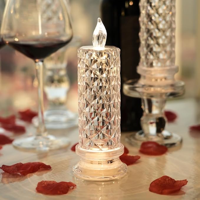 SupBri 6PCS Rose Halo LED Flameless Candles, Valentines Anniversary Wedding - Image 2