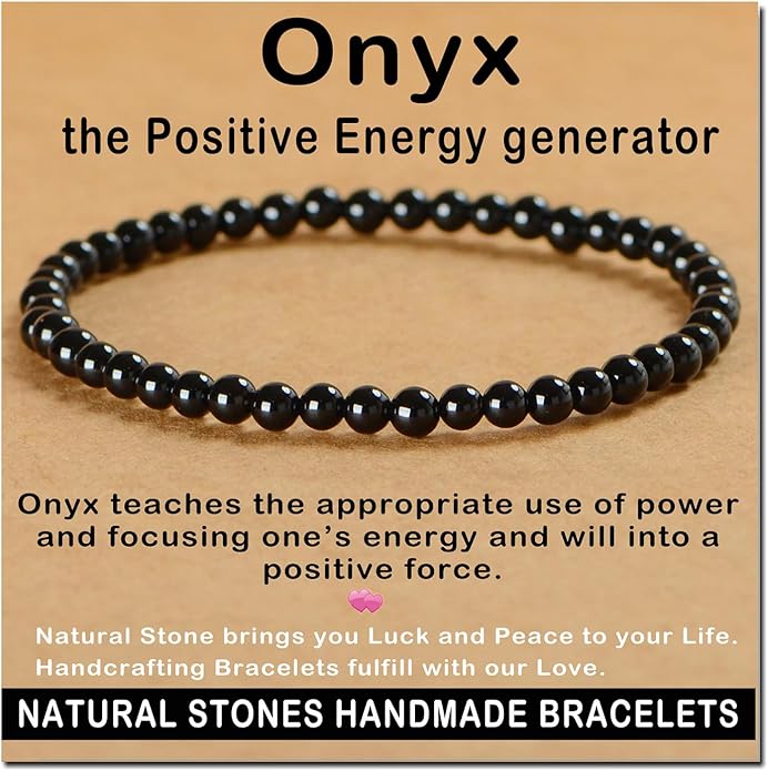 AD Beads Handmade Gemstone Stretch Elastic Bracelet Crystal Healing Reiki Nature's Beauty and Spiritual Essence Unisex
