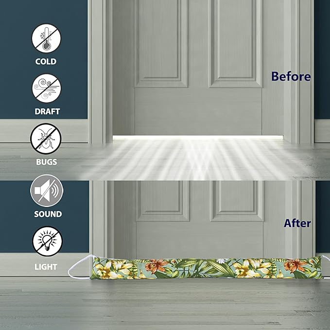 2 Pack 40 Inch 4 Inch Wide Under Door Blocker Door Draft Stopper, Bottom - Image 3