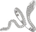 18K Gold Plated Rings for Women and Teen Girls Non Tarnish Cubic Zirconia Fidget Ring Butterfly/Snake/Mesh/Cross/Crown Knuckle Ring Open Adjustable Statement Stacking Chunky Rings