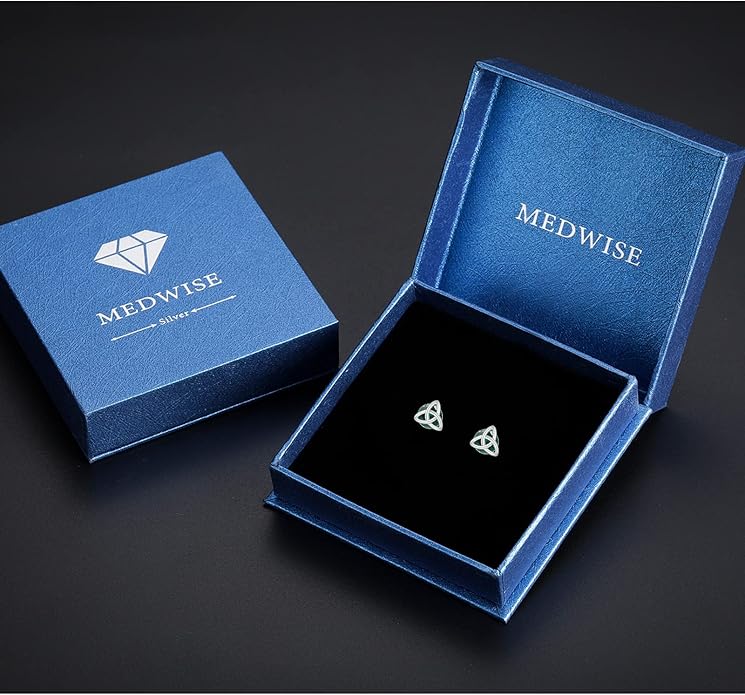 MEDWISE 925 Sterling Silver Birthstone Stud Earrings for Women Birthday Jewelry Gifts for Daughter Mother Women Valentines Day Gifts for Her