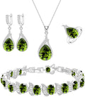 GZWHD Jewelry Set for Women CZ Earrings Necklace Ring Bracelet Set Prom Party Wedding Jewelry Gift for Mother Friend Wife