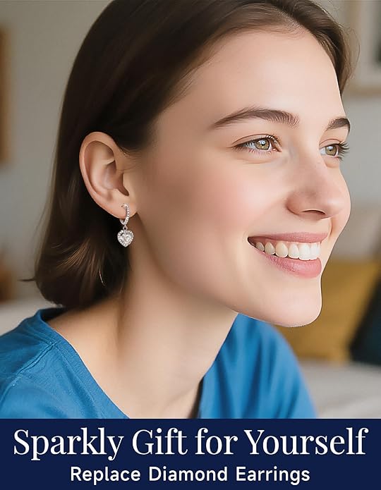 MomentWish Dangle Earrings for Women-925 Sterling Silver Moissanite Earring, Women's Gift for Valentine Birthday, D Color VVS1 Dancing Moissanite Hoops