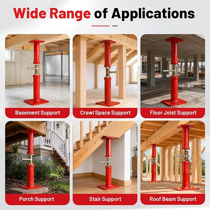House Jacks for Leveling, 4 Pack House Floor Jack 12-22 Inch Adjustable Jack - Image 7