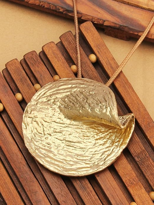 GelConnie Leather Necklace for Women Large Pendant Long Brown Necklace Circle Leather Choker Vintage Sweater Necklace Gold Chunky Boho Necklaces for Women