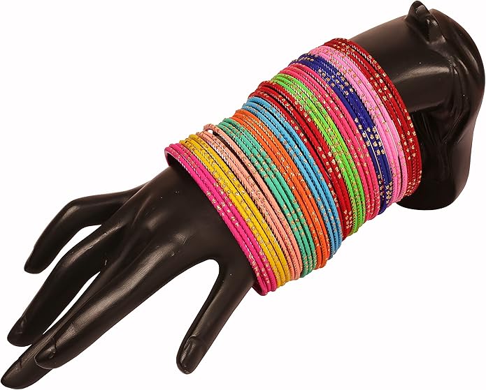 Touchstone indian bangles bracelets for women colorful churiyan set return gifts jewelry chudiya bulk pack bollywood metal bangle sets 12 textured vintage colors. Set of 144