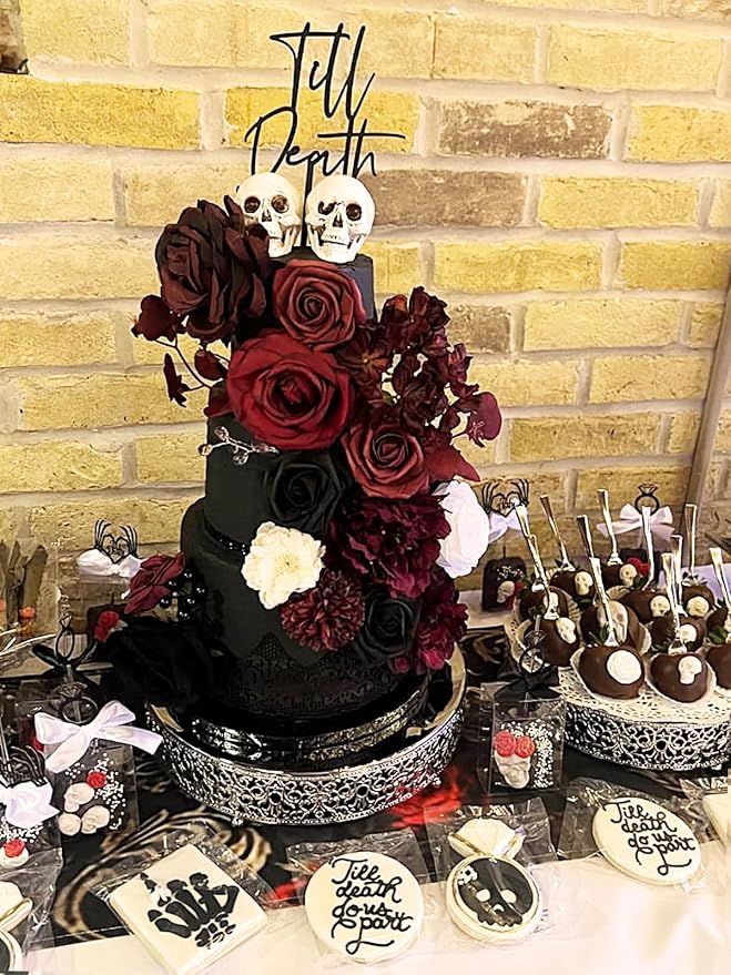 FACINOC Roses Artificial Flowers Burgundy Black Fake Flower Bulk - Image 5