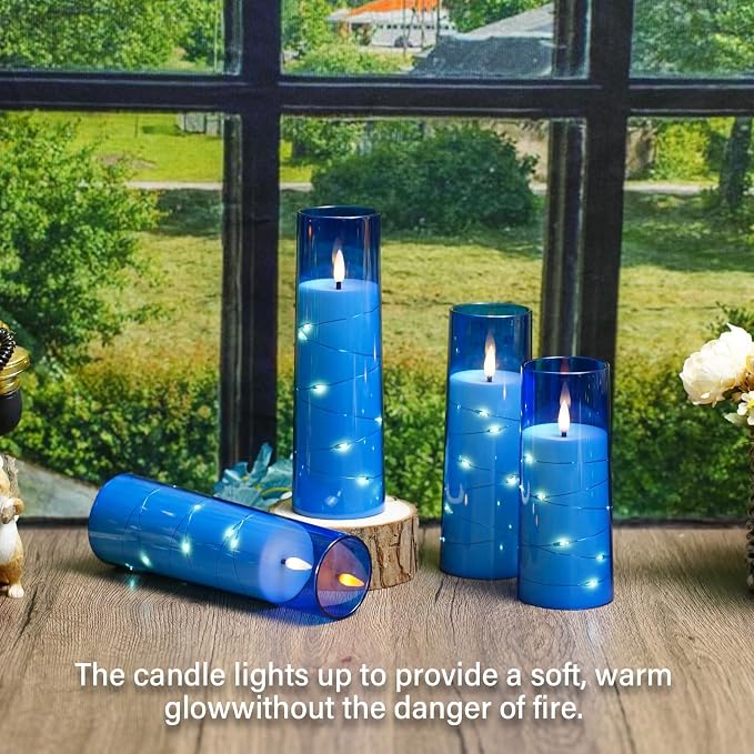 Flameless Candles, with Embedded Star String, Battery Operated Candles - Image 5
