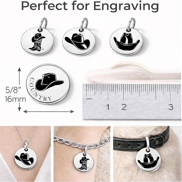 SM Design Western Charm Set of 4 – Stainless Steel Western Charms for Bracelets & Necklaces – Cowgirl, Ranch & Country Style Jewelry Charms – Western Gift for Women & Moms