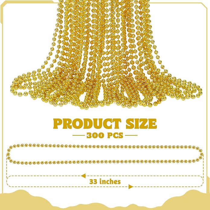 300PCS Mardi Gras Beads Bulk, Mardi Gras Beads Necklace, Parade Throw Accessories Set Decorations Party Supplies