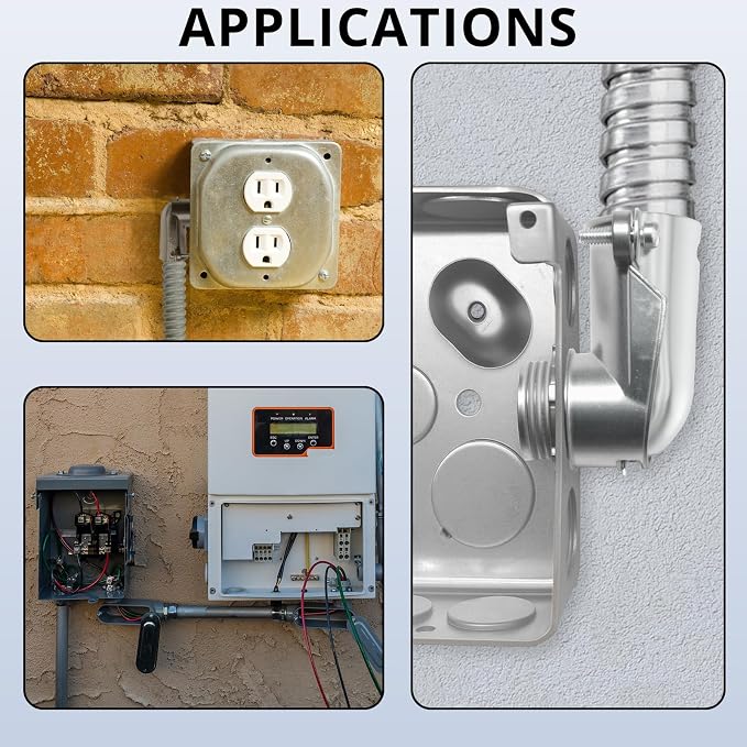 90° Squeeze Connectors, 1/2 Inch Flexible Metallic Conduit Fitting, connects to - Image 7