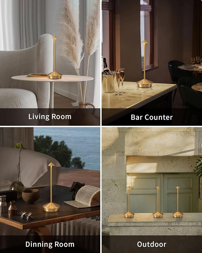 Modern Cordless Table Lamp Set of 2, Rechargeable, Battery Operated Lighting - Image 6