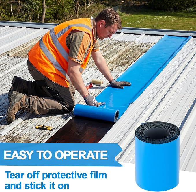 8in x 16.5ft Roof Waterproof Tape, Heavy Duty TPU Self-Adhesive Leak Repair - Image 7