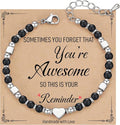 TONY & SANDY Tiny Beaded Bracelets for Women, Sometimes You Forget You're Awesome Gift, Unique Gifts for Women, Mom, Daughter, Wife, Coworker, Best Friend, Bestie, Granddaughter