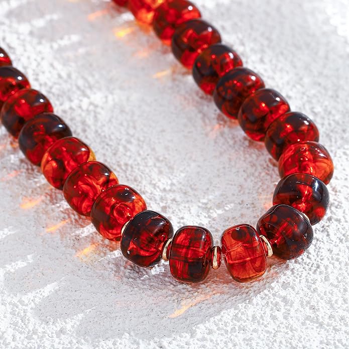 LILIE&WHITE Resin Chunky Beaded Necklace for Women Minimalistic Modern Statement Necklace Jewelry Accessories