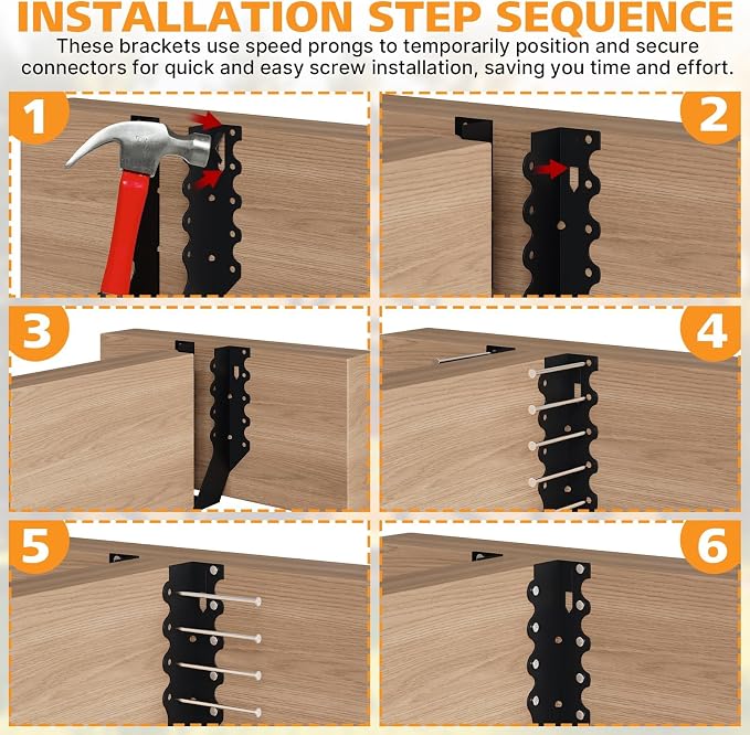 100 Pack 2x8 Joist Hangers, LU28 18 Gauge Face Mount Brackets | Heavy Duty - Image 6
