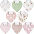 Muslin Baby Bibs 8 Pack, Baby Bandana Drool Bib for Drooling and Teething, Cotton Soft Absorbent for Girls Boys