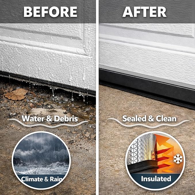 Garage Door Bottom Seal with Aluminum Track Retainer – 20ft Garage Door Weather - Image 5