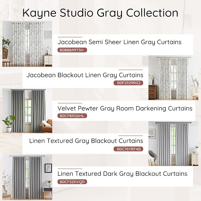 Kayne Studio Pewter Grey Soft Velvet Pinch Pleated Curtains 108 Inches Long | - Image 9