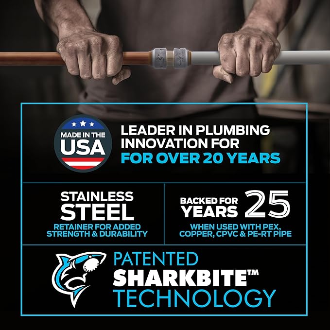 SharkBite Max 1/2 Inch Push Cap, Push to Connect Brass Plumbing Fitting - Image 4