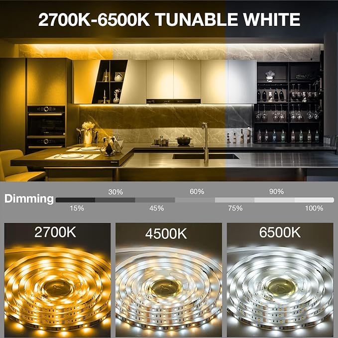 DAYBETTER Under Cabinet Lights, Dimmable LED Strip Lights - Image 2