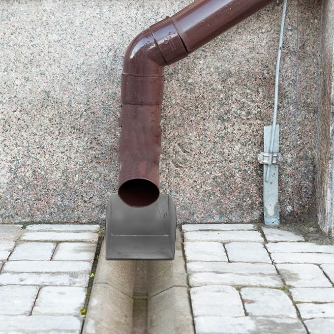 Stainless Steel Outdoor Downspout Diverter Rainwater Drain Extension | Wall - Image 5