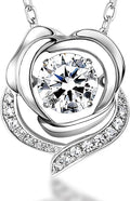 ARINZA Moissanite Necklace for Women, 1 Ct 925 Sterling Silver Dancing Diamond Pendant, 18+2 Inch Chain, Valentine’s Day Christmas Gift for Her, Wife, Mom, Anniversary, Birthday