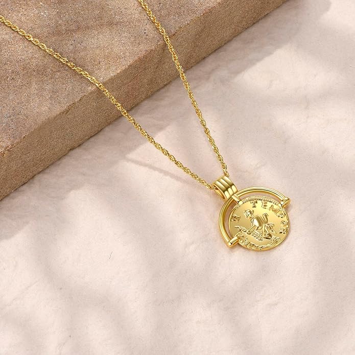 Dainty Layered Choker Necklace 18k gold Plated Y Pendant Commemorative coin Necklace Multilayer Bar Disc Necklace Adjustable Layering Choker Necklaces fashion jewelry for Women Girls