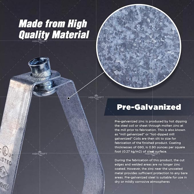 Highcraft ITSO-HQ01-10 Swivel Loop Pipe Hanger, Pre-Galvanized Steel, 1 in. - Image 6