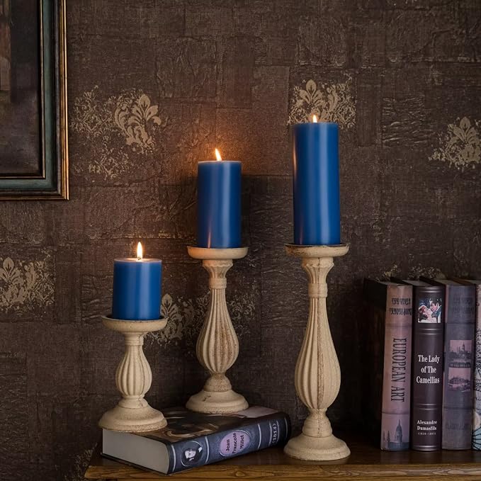 MOZEAL 3" x 4" Hand-Poured Unscented Candle, Dripless Pillar Candle Set of 3 - Image 6